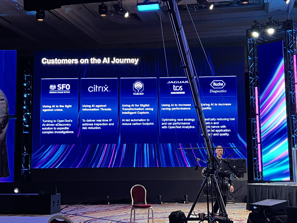 danielnewmanUV's tweet photo. By the numbers: $OTEX data under management

Not always top of mind but in the era of massive data, especially unstructured, @OpenText sits well to partner with a large global subset of enterprises to deliver AI. 

Customer example and innovation noted as well. #OpenTextWorld23 https://t.co/XixrJ1Sixc