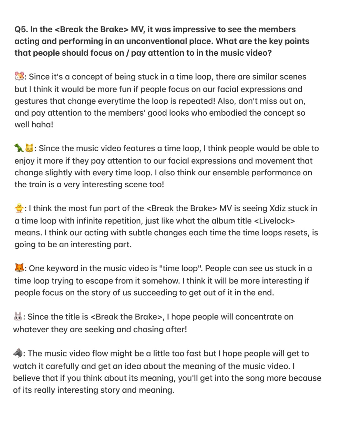 ten on X: #XdinaryHeroes talking about <Break the Brake>'s music video in  their recent interview with Genie! they've managed to escape the time loop  after breaking the brake 👍  / X