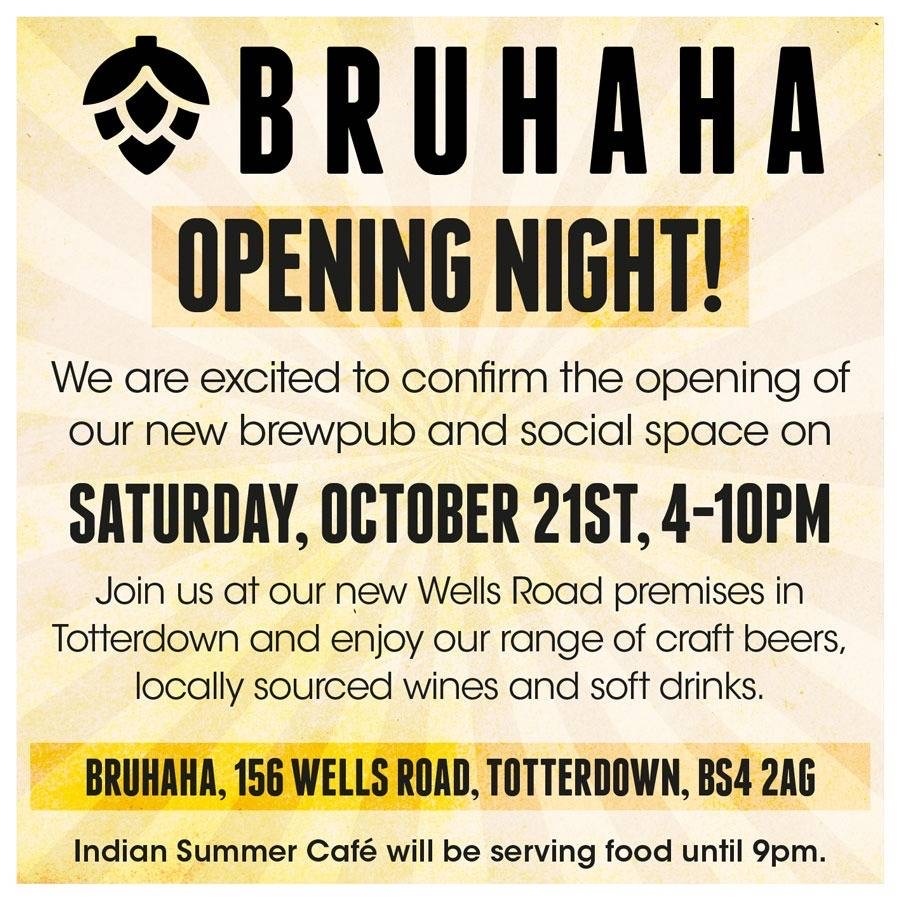 Friday, we're closing the gate on the final Bruhaha Taproom of the season!

As they gear up to open their new craft beer taproom, exciting times are ahead for Bruhaha. Making moves to the former 'Eat Your Greens' location in Totterdown, and we couldn't be more excited for them!