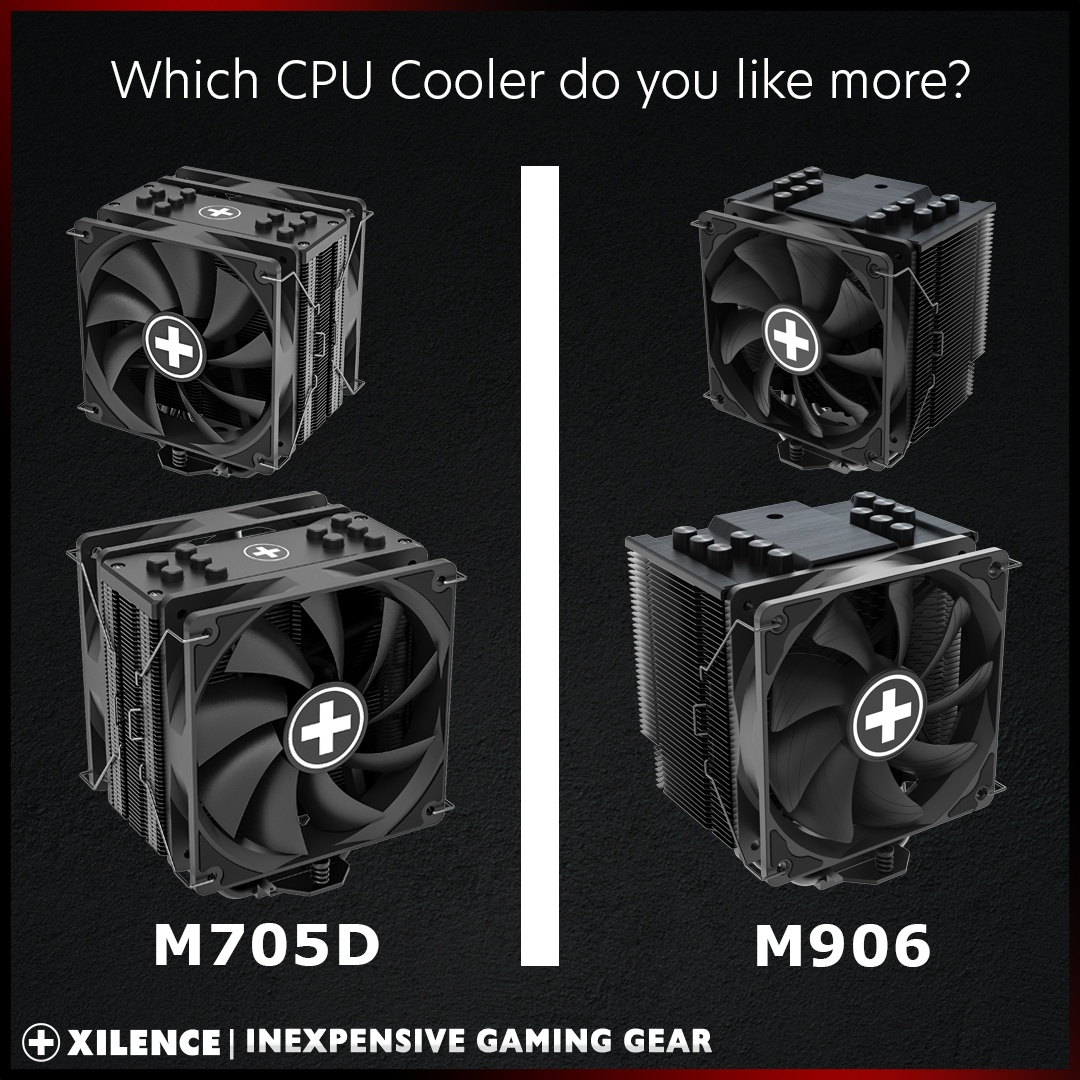 🔥 Which cooler suits your style better? M705D or M906? 🔥⁠
⁠
Looking for a cooling solution that matches your needs? These coolers are available now, and we've got some fantastic deals waiting for you. 

#xilence #gaming #pchardware #hardware