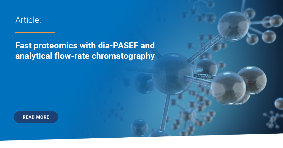 BrukerMassSpec's tweet photo. Increase throughput in #proteomics experiments with 400 samples a day! A combination of analytical flow rate chromatography, ion mobility separation of peptide ions, and data-independent acquisition was used in this study to achieve this! https://t.co/YyR2DVEY2T

#pasef #massspec https://t.co/YVlKaAzPQ2