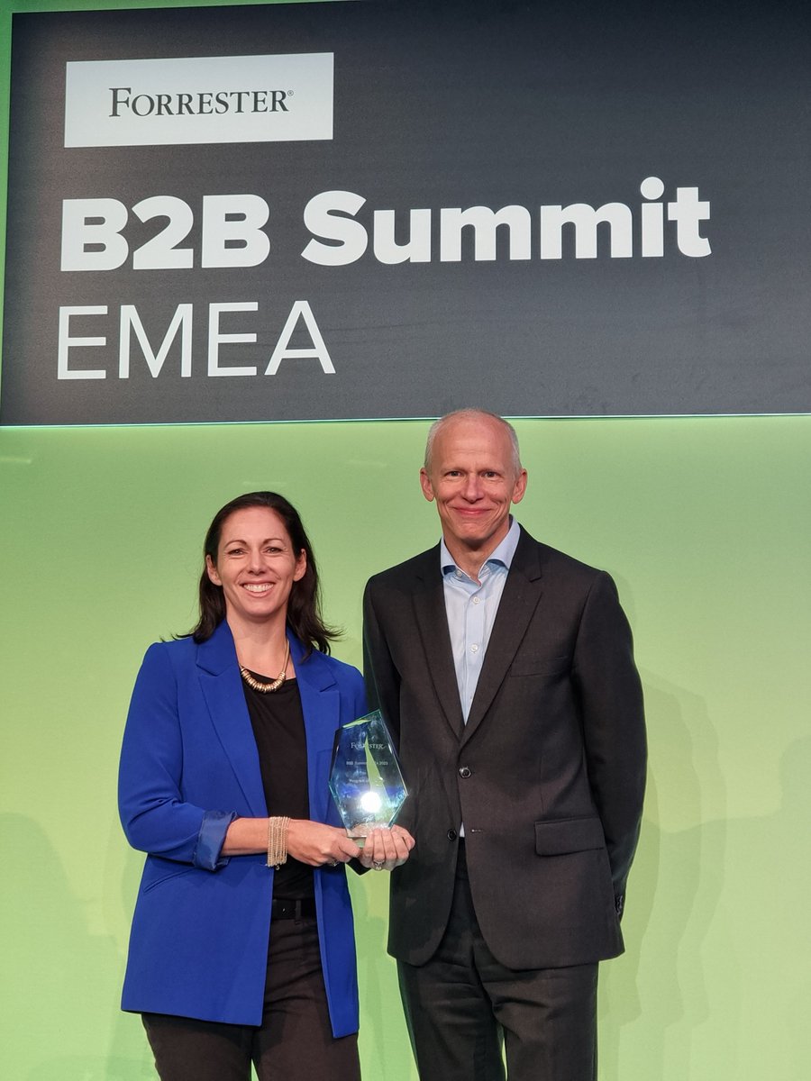 nttdata_inc's tweet photo. We're pleased to share that we've been awarded with @Forrester's Program of the Year at the B2B Summit. 🎉

The award recognizes achievements in sales, marketing &amp; product functions based on the successful roll out of best practices to improve functional performance.

#NTTTeam https://t.co/Rr2VmdT2xW