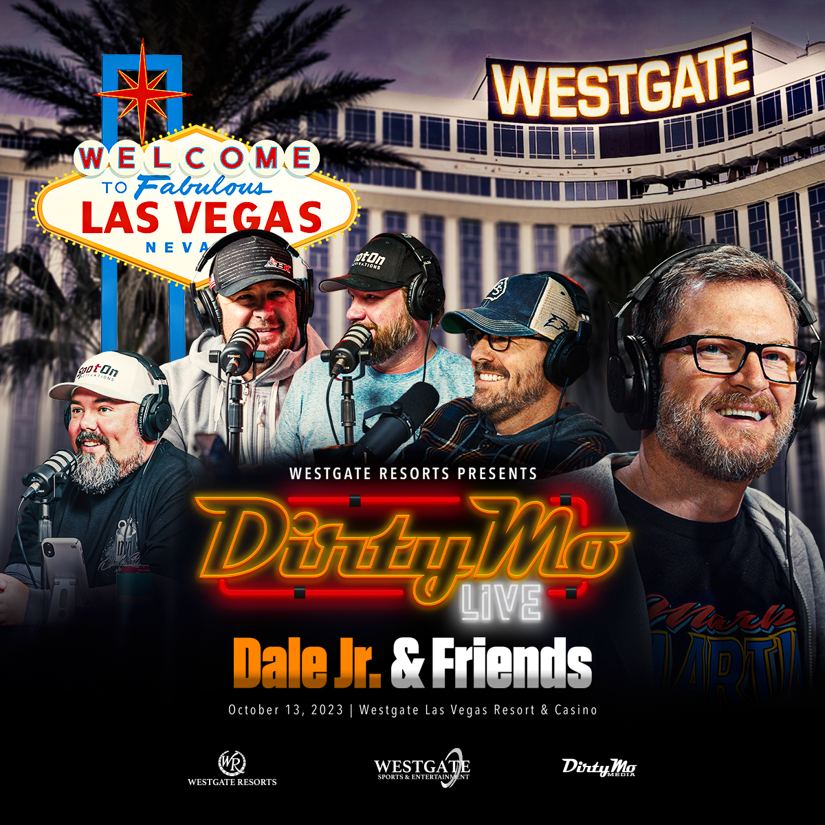 Time is running out to secure your spot at the @DirtyMoMedia Live Show with @Dalejr on October 13th at @WestgateVegas! Don't miss out on this high-speed adventure, grab your tickets on ticket master before they're gone! → resort.to/dmm-brand-tw