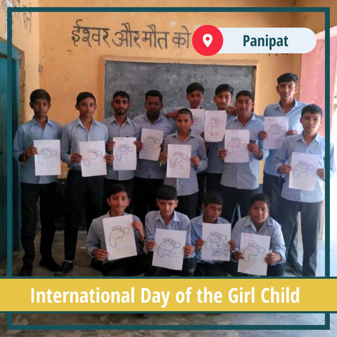 FoundationMf's tweet photo. #InternationalGirlChildDay : Igniting Change with #AisaKyun!
This International Girl Child Day, our #KadamBadhateChalo (KBC) leaders are leading the #AisaKyun campaign, using the powerful language of art to pose vital questions about #GenderBasedDiscrimination and #violence. https://t.co/5FKo6oVxTi