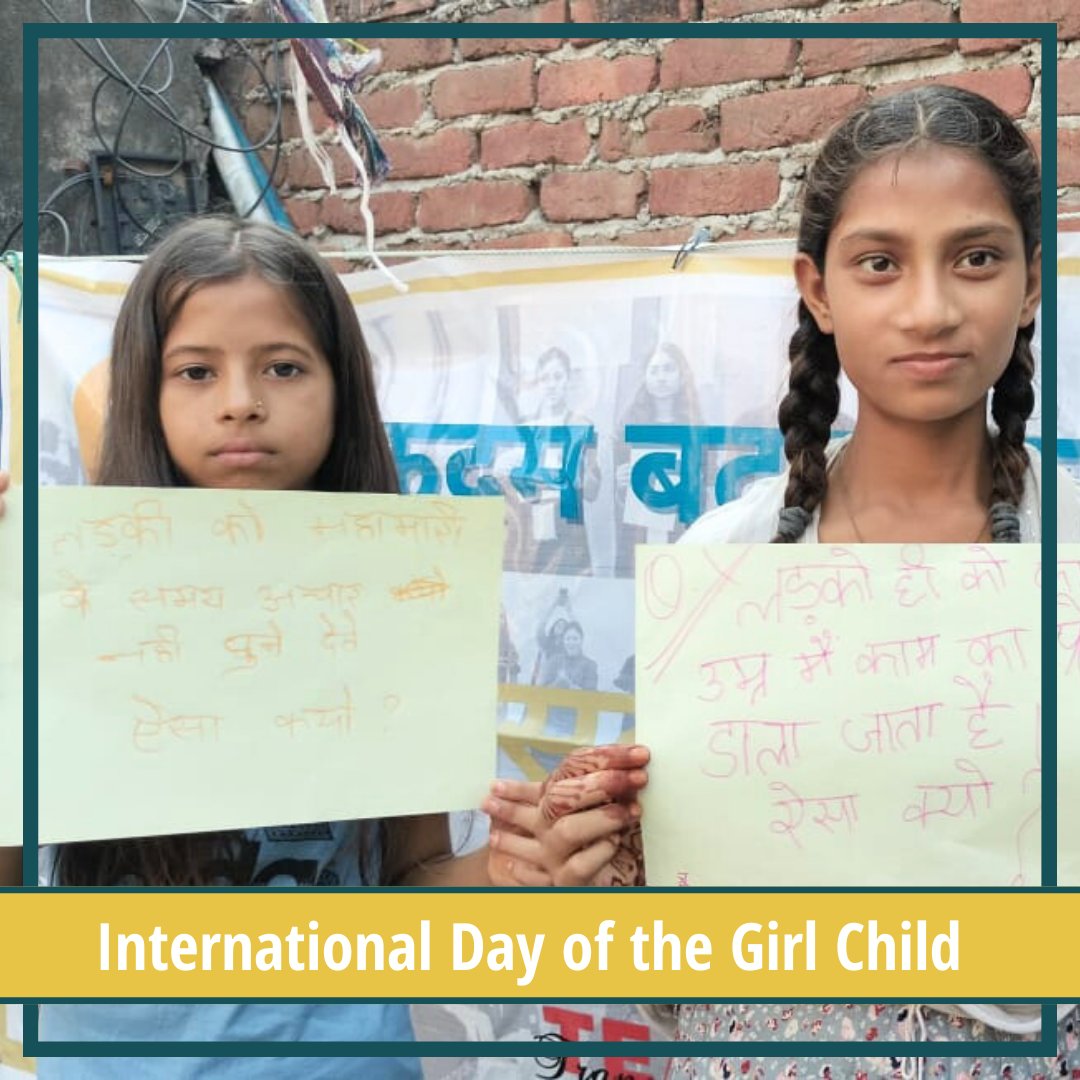FoundationMf's tweet photo. #InternationalGirlChildDay : Igniting Change with #AisaKyun!
This International Girl Child Day, our #KadamBadhateChalo (KBC) leaders are leading the #AisaKyun campaign, using the powerful language of art to pose vital questions about #GenderBasedDiscrimination and #violence. https://t.co/5FKo6oVxTi