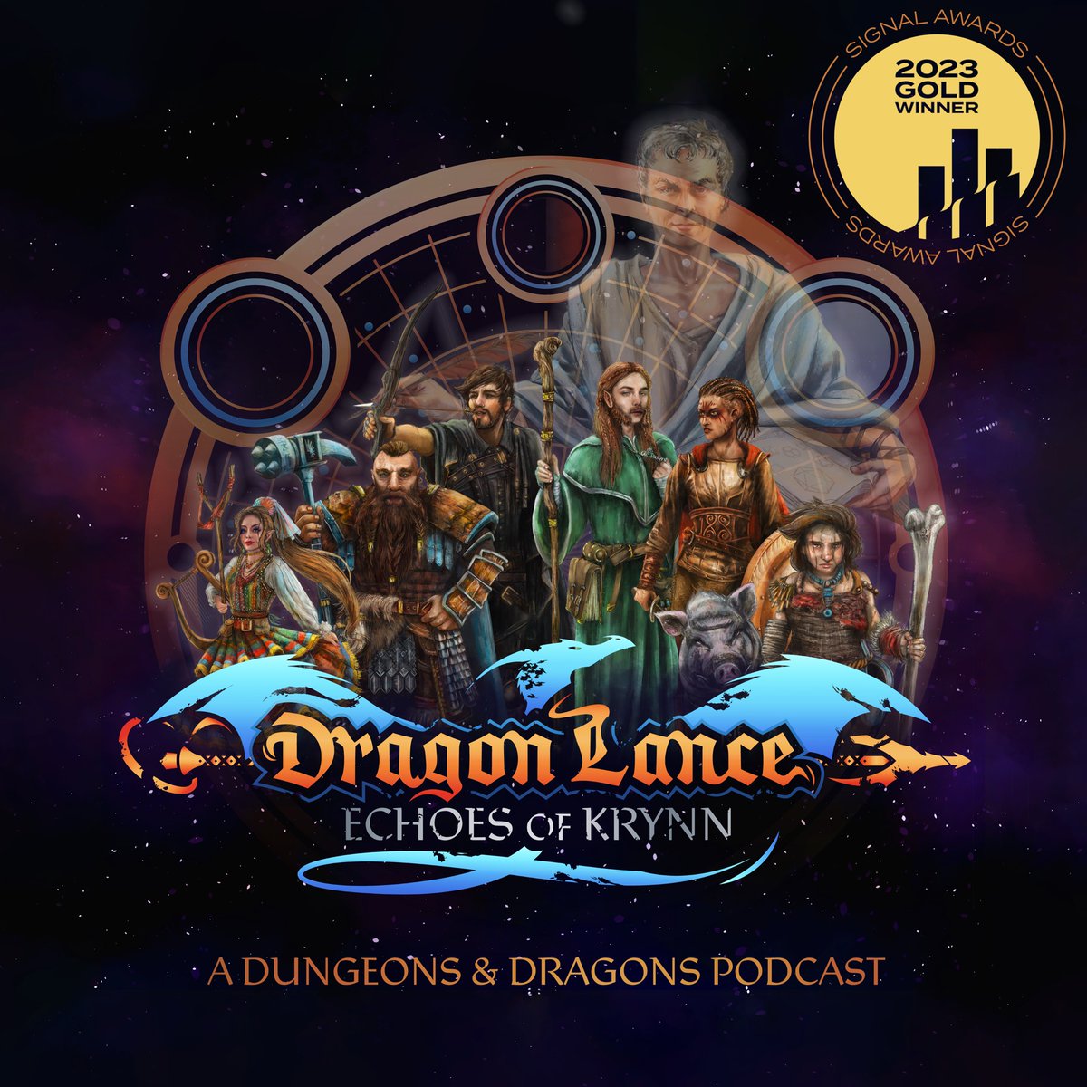 So excited to announce that our podcast, Dragonlance: @EchoesofKrynn, took Gold in the @signalawards for Gaming and Actual Play. Huge shout out to my amazing DM and fellow players. Signal Awards. @lawfulstupidrpg, #dungeonsanddragons #dragonlance #dnd5e @WeisMargaret