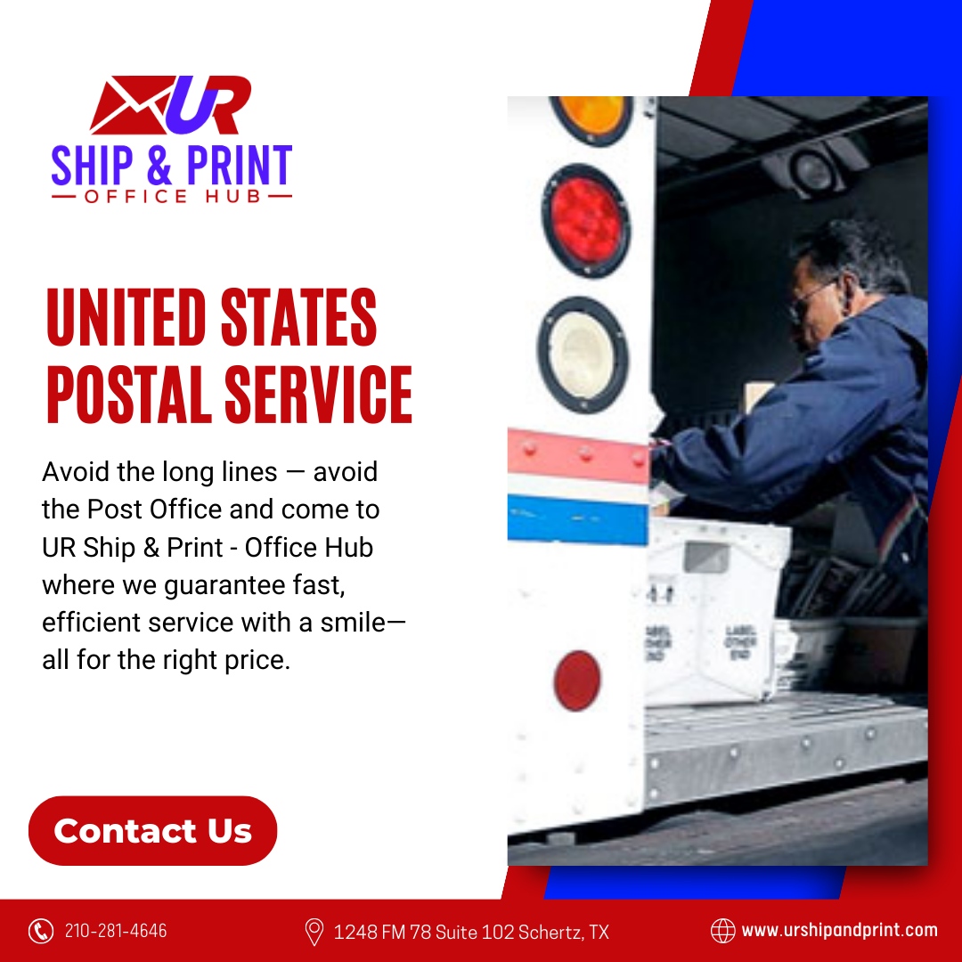 URShipPrint1's tweet image. Skip the Post Office lines and opt for the UR Ship &amp;amp; Print - Office Hub experience! 

Your postal needs, simplified. 📬✅

 #PostalSolutions

🌐 urshipandprint.com
📞210-281-4646

#URShipandPrint #packing #shipping #printing #onlineprinting