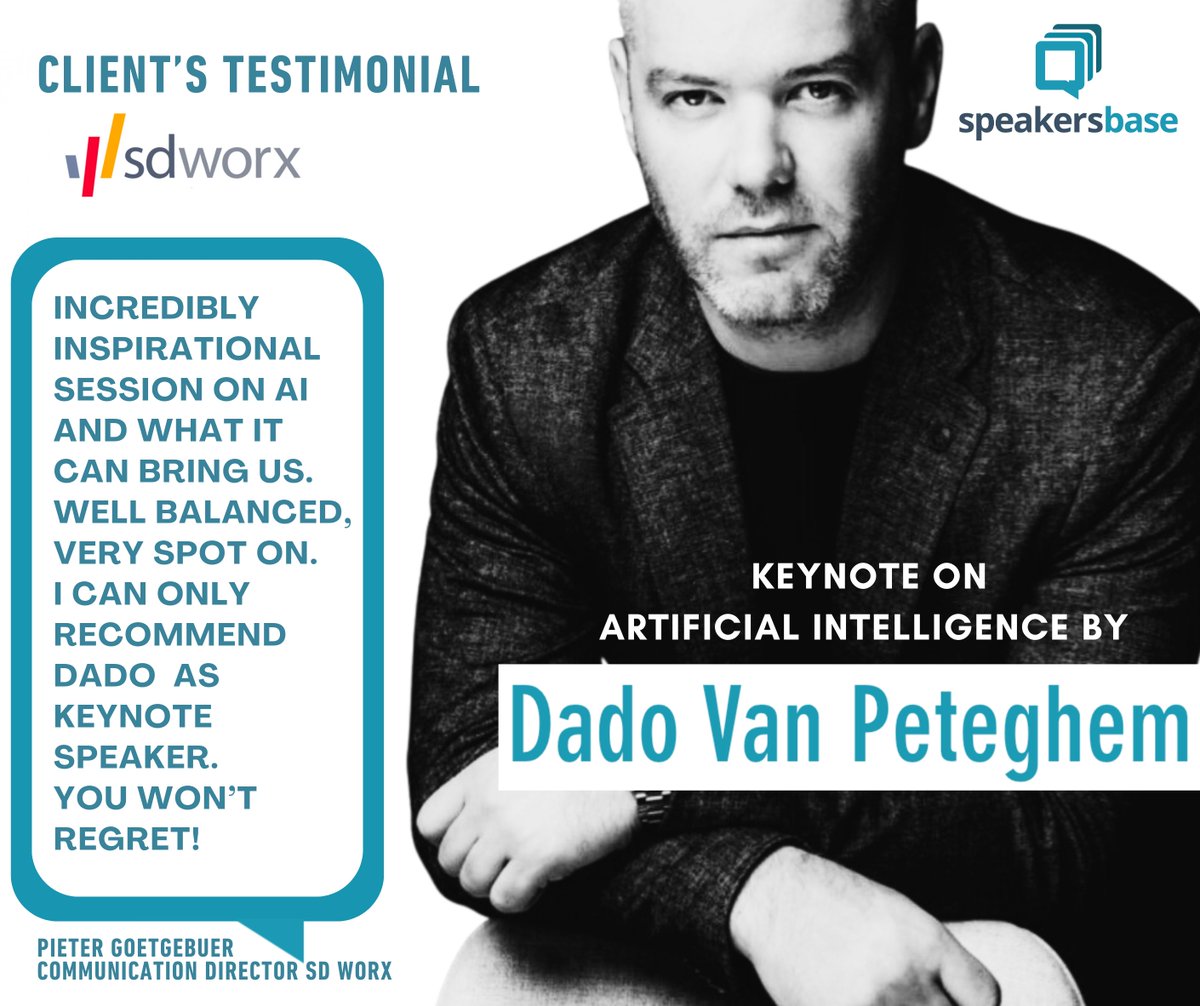 Speakersbase_be's tweet photo. Always nice to have happy clients. Thanks for the trust, @SDWorxBelgie! 
Also interested in this keynote? More information on https://t.co/nIpKgVHdoo https://t.co/ywjaH6qrUW
