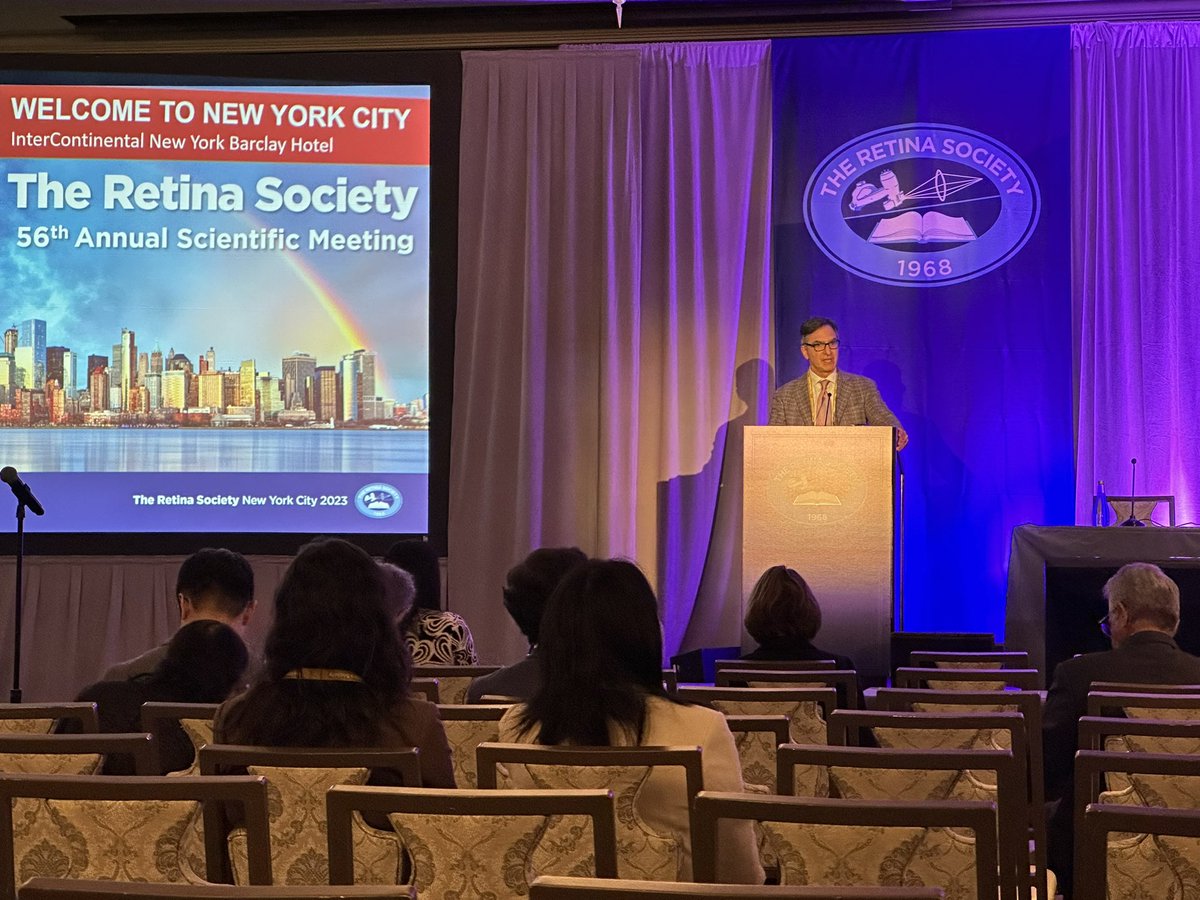 The Retina Society 2023 Annual Meeting is underway with welcoming comments by our President, Jeffrey Heier #RetinaSocietyNYC2023