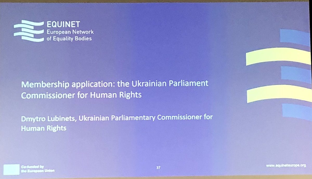 Today we granted the Ombudsman of Ukraine membership in Equinet. Ombudsman Dymtrov Lubints highlighted that the decision represents an important step on Ukraine's path towards EU membership. #equinet