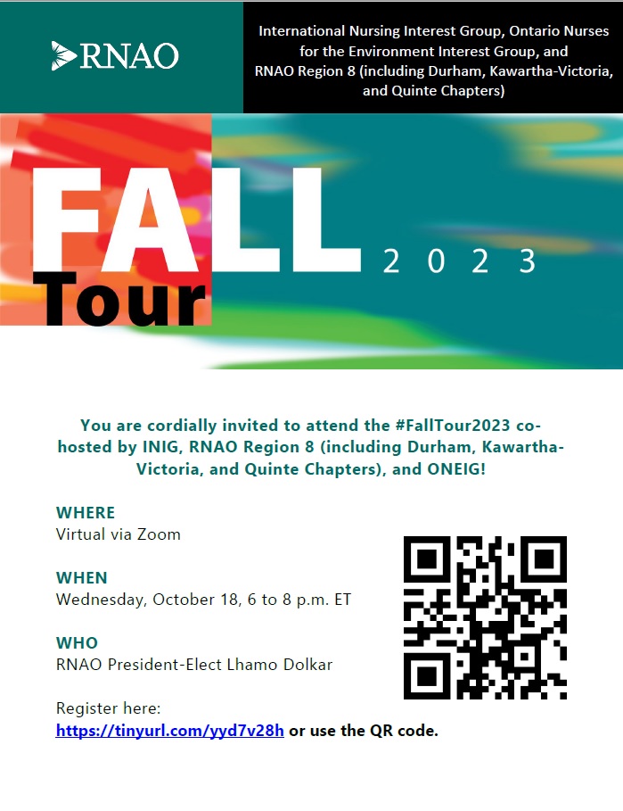 INIG_RNAO's tweet photo. 📅1 WEEK AWAY! #FallTour2023

The event will be co-hosted by:
@INIG_RNAO 
@ONEIGrnao 
@RNAO_durham 
@KawarthaVicRNAO 
@RNAOQuinte 
#Region8

With President-Elect Lhamo Dolkar (@LhamoDolkar2023) 

Register: https://t.co/UssnkbkQb4

@RNAO @EdwardVCruz @Betsyj2458 @angelacooperbra https://t.co/TTVCSBD4WQ