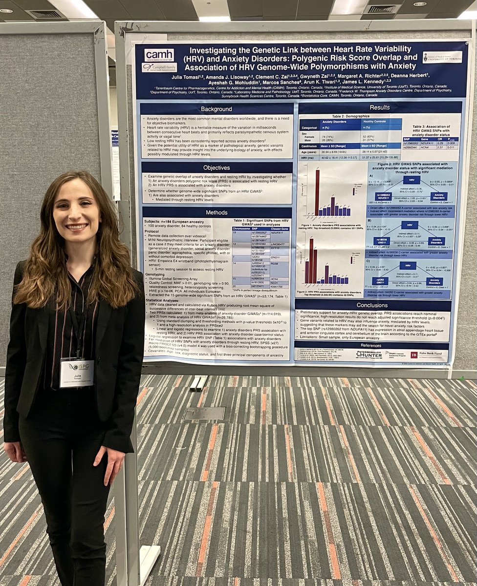 I’ll be presenting my research investigating the genetic overlap of anxiety disorders and heart rate variability at poster W5 for #WCPG2023! Looking forward to discussing my findings!