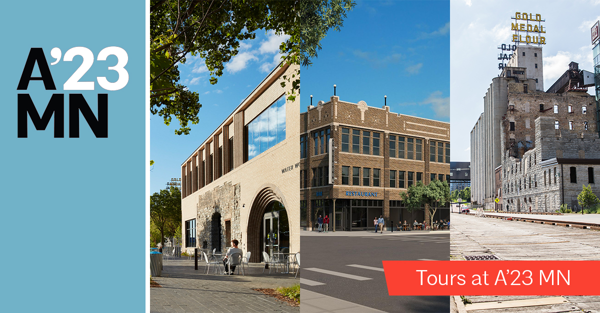 AIAMpls's tweet image. A&apos;23 MN features 3 tours this year — space is VERY limited and are filling up fast! Early bird registration due this Friday! aia-mn.org/events/confere…
– Water Works at Mill Ruins Park
– Historic Coliseum Building
– Challenges of Stewardship at the Washburn Crosby A-Mill Complex