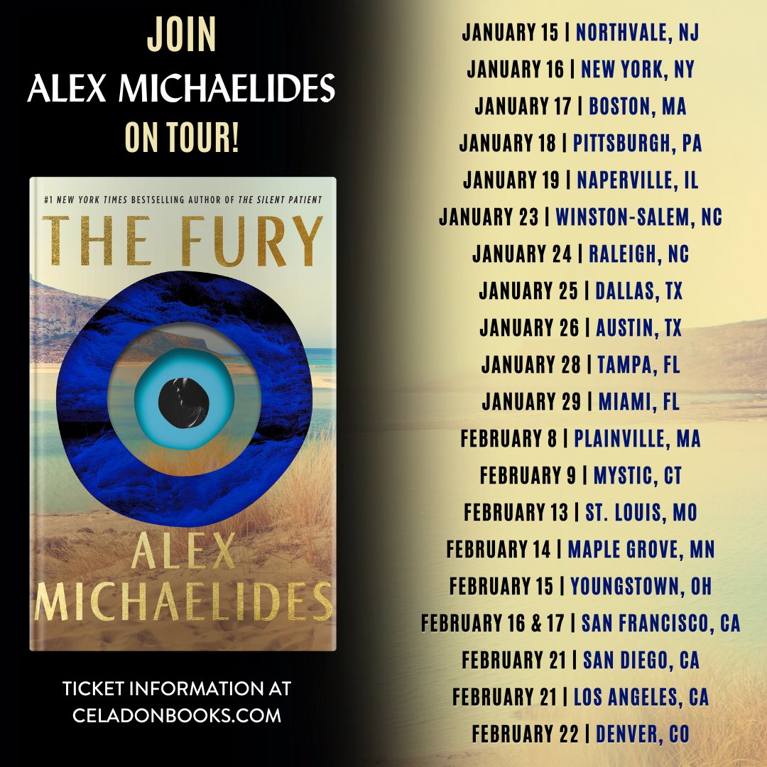 Some exciting news! I’m thrilled to announce my first ever U.S. book tour. I’m so looking forward to meeting readers and booksellers. I cannot wait. Every ticket includes a copy of The Fury, and I will be signing books at all the events. bit.ly/3POBAbM #ReadTheFury 🧿