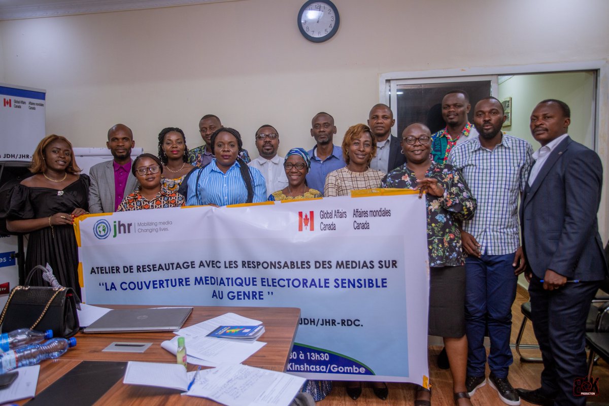 Assurer O fmes e O homes l’accès équitabl O médias pdt lz élections en RDC. S'1trdir d fr l’apologie d stéréotypes ed discours d discrimination, d violence, d division à travers l médias, contenu d l’acte d’engagement signé c 11.10.2023 à Kin pr l Gestionnaires d Médias. JDH.