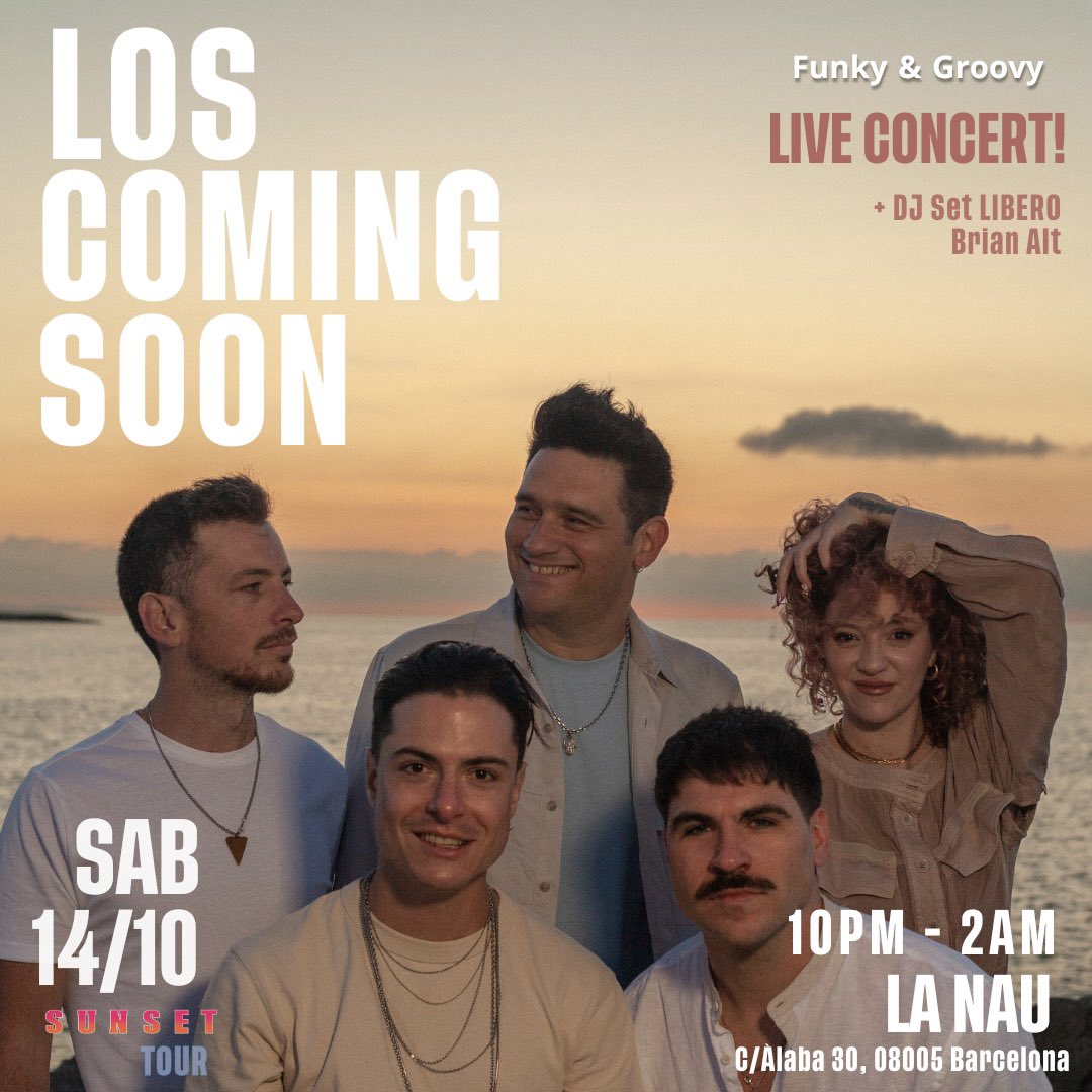 Barcelona! Este Sábado 14 de Octubre a las 10 pm volvemos a la pista de <a href="/lanaubcn/">la Nau</a> para un conciertazo lleno de funk, groove y sudor de la bola disco. Abre la noche DJ Líbero B2B DJ Brian Alt 🕺🏻🪩💃🏻 See you on the flip side! 🏄🏻‍♂️ <a href="/PoblenouUD/">Poblenou Urban District</a> <a href="/menosque0/">Menos Que Cero</a>