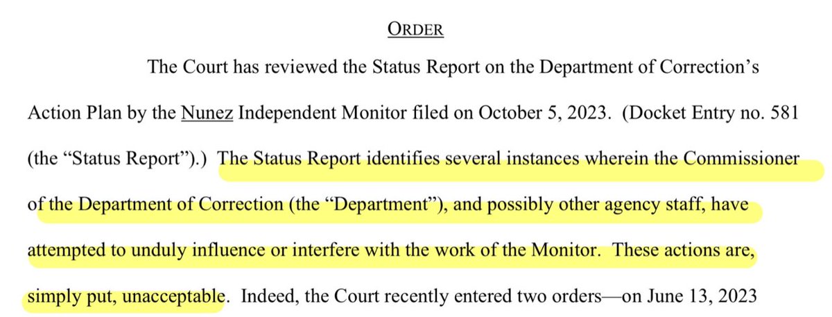 Houston, we have a problem: brazen refusal by DOC to comply with court orders, again, and now obstruction. Good faith, governance and safety demand that Adams accept a receiver for DOC without litigation skirmishing. storage.courtlistener.com/recap/gov.usco…