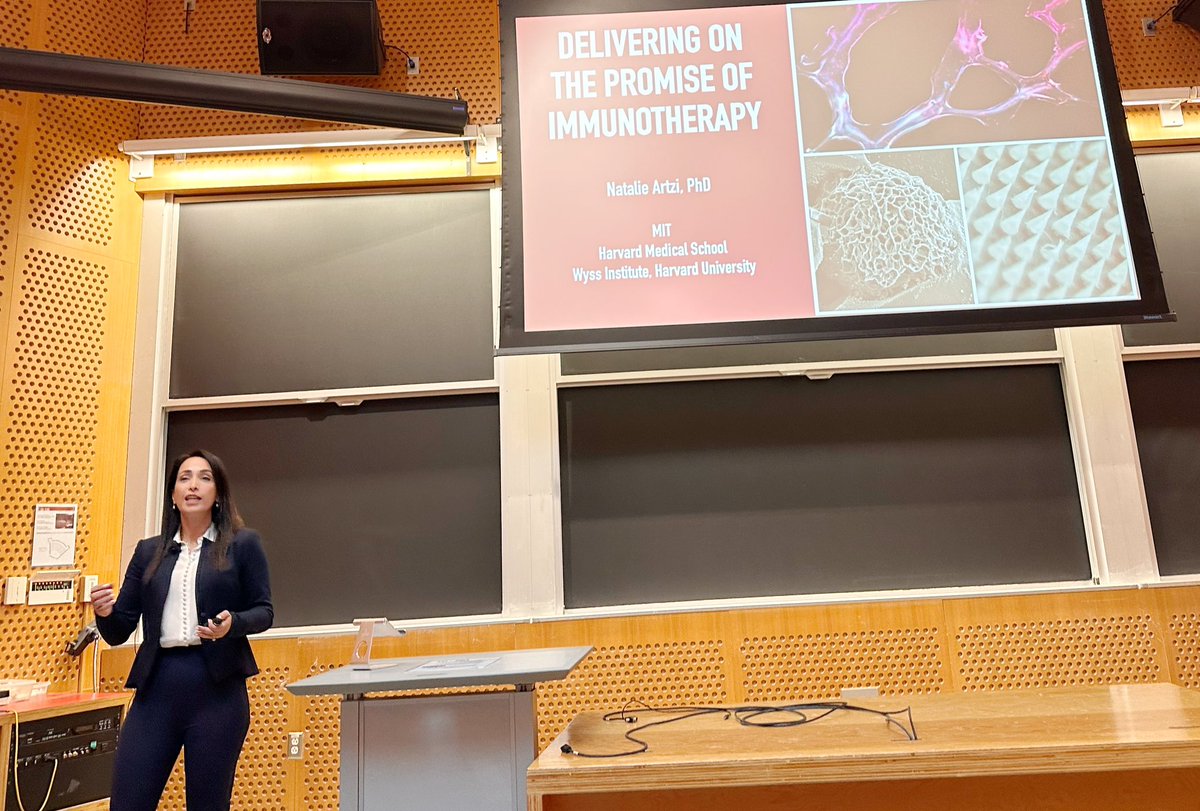 erika_ywang's tweet photo. From the lab, a heartfelt thank you to @NatalieArtzi for a fantastic #LangerLab seminar on smart materials for immunotherapies and autoimmune diseases. Natalie, your work and passion are inspiring. It's amazing to meet engineering trailblazers like you! https://t.co/FYPegvoRZs