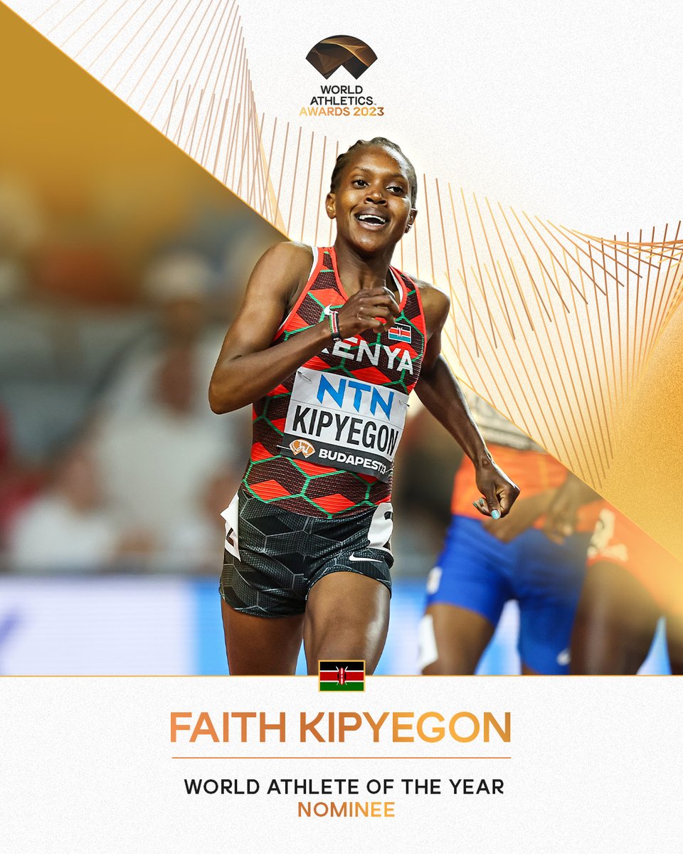 Female Athlete of the Year nominee ✨ Retweet to vote for Faith Kipyegon 🇰🇪 in the #AthleticsAwards.
