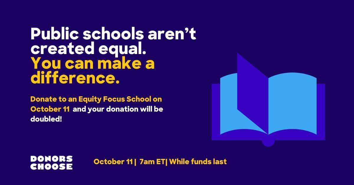 Please support our classroom! Today your donations are MATCHED 

DonorsChoose.org/sberryman

#clearthelist2023 #ClearTheListChallenge #supportclassrooms #donorschoose #EquityFocus