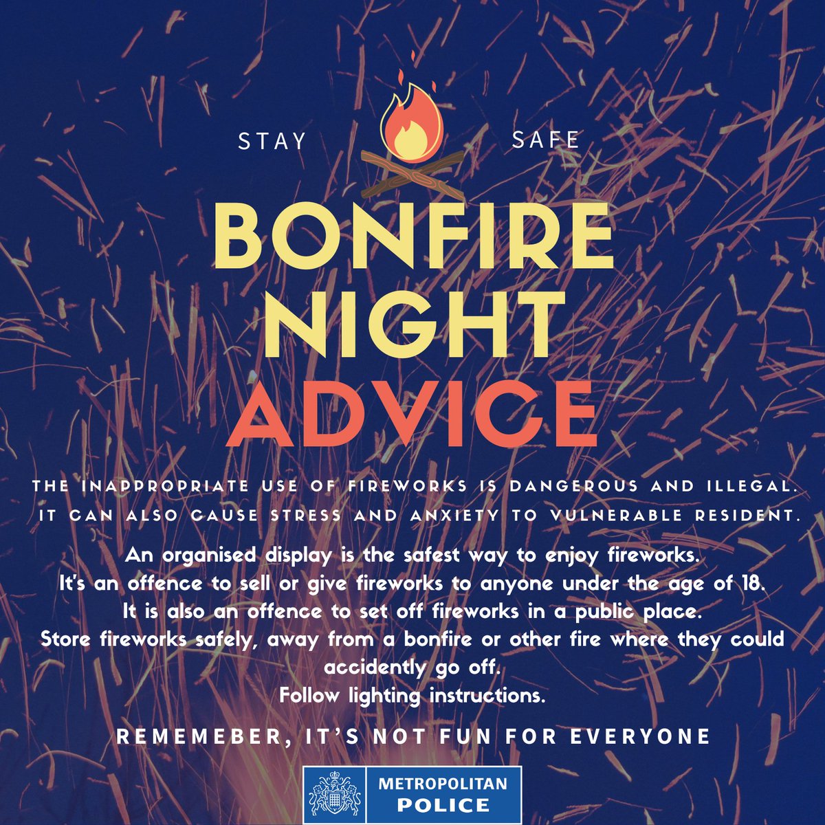 MPSBarkDag's tweet image. Remember remember keep safe this 5th of November!

#BeSafeNotSorry 
#Bonfire 
#Fireworks

For advice on fireworks:
met.police.uk/advice/advice-…

@lbbdcouncil