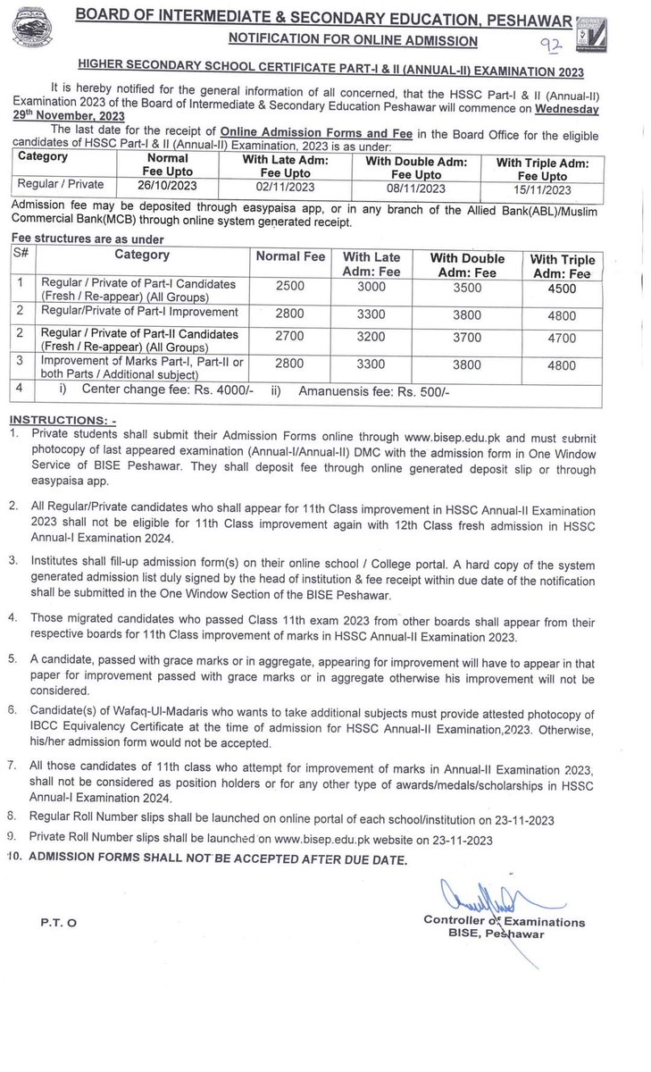 AngoorZahid's tweet photo. #OnlineAdmission
#bisep
#HSSC
#notification
#improvement https://t.co/GzJMa57fbt