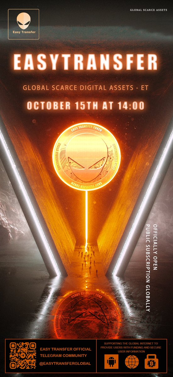 We are pleased to announce an important timeline and event to help you better understand the future development of EasyTransfer Exchange. Please note the following schedule:
Public Sale on October 15th at 14:00 (UTC+8）
At this important moment, we encourage you to participate