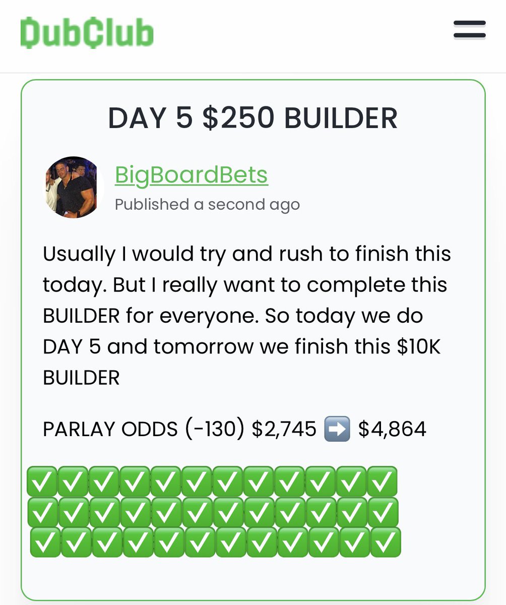 SGP_Vick's tweet photo. 🚨🚨 DAY 5 BUILDER 🚨🚨

⚠️ 150 Likes + Retweets to unlock ⚠️

IF YOU RETWEET THIS POST & SHOW YOU BEEN TAILING THIS BUILDER I WILL ALSO SEND YOU THE DAY 5 BUILDER FOR FREE ✅✅✅✅✅✅

#sportsbetting #GamblingX #money #GiveawayAlert  #Gaza #10k #PeaceAndLove #dubclub #FeelTheImpact