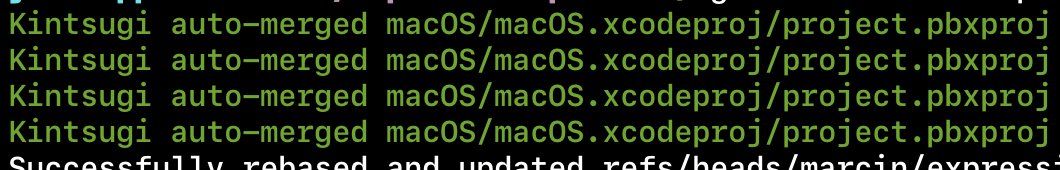 krzyzanowskim's tweet photo. I can't even thank enough of how my Kintsugi eased my daily job with Xcode

https://t.co/GepVy23aBo "A tool to automatically resolve Git conflicts that occur in Xcode project files" https://t.co/ASKOgbBeSJ