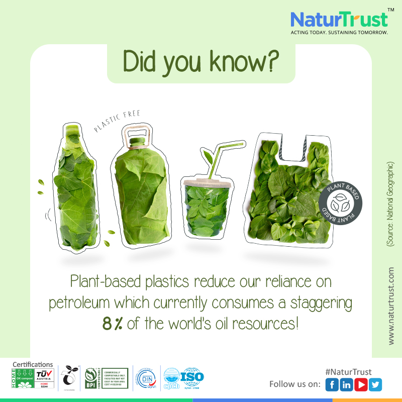 NaturTrust's tweet image. Plant-based plastics: What&apos;s the buzz? They&apos;re crafted from corn, starch, sugarcane, and more, cutting oil reliance by 8%. Not all are #biodegradable; it&apos;s about chemistry. #NaturTrust provides certified #compostablesolutions for a greener tomorrow. Choose eco-friendly options.