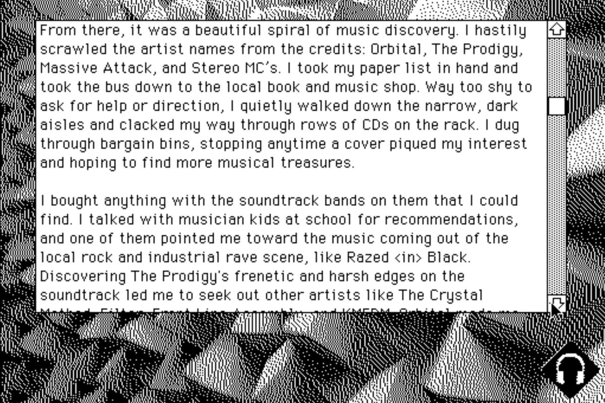 I'd noted with vague interest in the past that The Internet Archive can now emulate vintage MacOS in the browser but wasn't sure what the value was besides retro novelty.

Well cyber culture people are making zines in HyperCard again, like it's 1992:

andrewburke.me/blogposts/neur…