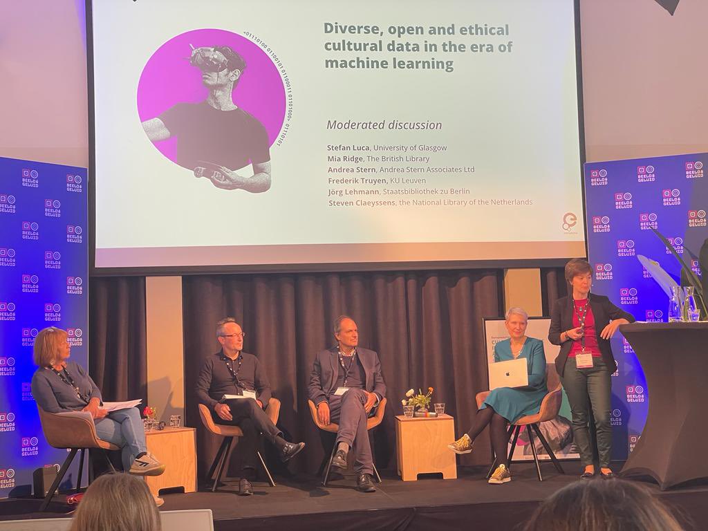 So interesting ✨#DEBIAS project is being presented at Europeanatech23 in the panel “Diverse open and ethical cultural data in the era of machine learning” 👏 @FredTruyen @EuropeanaTech @AI4Culture