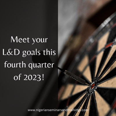 Get the leverage you need to meet your learning and development goals this year. Download your copy of the 4th 2023 Quarter Training Guide here now: nigerianseminarsandtrainings.com/QuarterlyGuide…

#fourthquarter #trainingcourses #achieveyourgoals #managementtraining #management #traininginnigeria