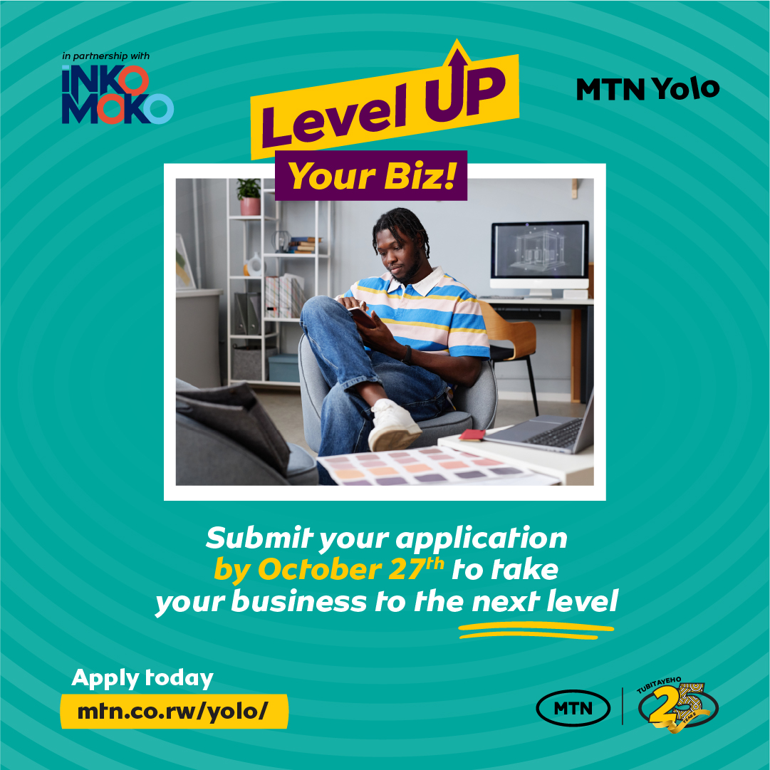 MTNRwanda's tweet photo. Submit your application at https://t.co/u8M3wXbRKK in our #LevelUpYourBiz program. Businesses qualify if they are 6–24 months old,  RDB-registered, owned by individuals under 30, and generate less than 200 million RWF in annual revenue.

#WhatAreWeDoingToday #Tubitayeho https://t.co/k62JB2P6pt