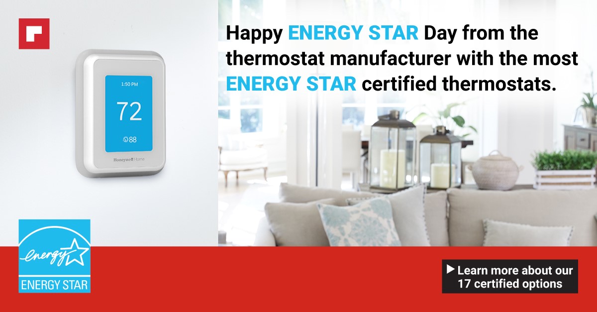 Happy @ENERGYSTAR Day! Learn how our lineup of ENERGY STAR® certified thermostats can help homeowners save an average of 8% on their heating and cooling bills. resideo.info/EnergyStar