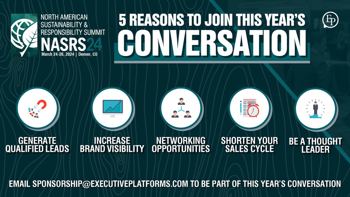 EP_NASRS's tweet image. 🔎 Looking for a reason to join #NASRS24? We've got you covered! Our team is ready to help you create a one-of-a-kind sponsorship package tailored to your business.

👉 Learn how you can get involved ➡️ sustainable-summit.com/sponsor-inquiry

 #Sustainability #SustainableBusiness