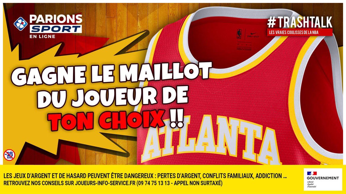 🎁 JEU-CONCOURS !! 🎁 

Pour les #30PREVIEWSEN30JOURS, TrashTalk et ParionsSport te font gagner 1 maillot par jour !! 😱

🚨 GAGNE LE MAILLOT DU JOUEUR DE TON CHOIX DES HAWKS !! 🚨

Pour participer :

1⃣ RT CE TWEET 
2⃣ FOLLOW @TRASHTALK_FR ET @PARIONSSPORT

(TAS LE 18/10) 🔞