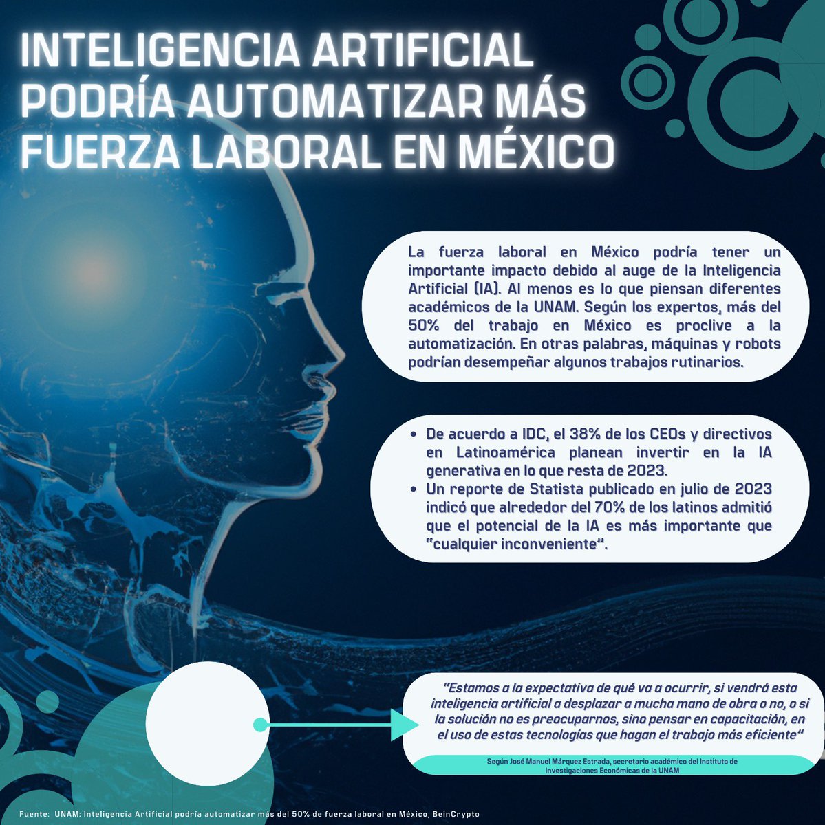 📲 Las tecnologías disruptivas ya cambiaron las reglas en el ámbito laboral. La alfabetización y la profesionalización digital son indispensables para seguir en el juego. No es un tema del futuro. Es nuestra nueva realidad. #IA