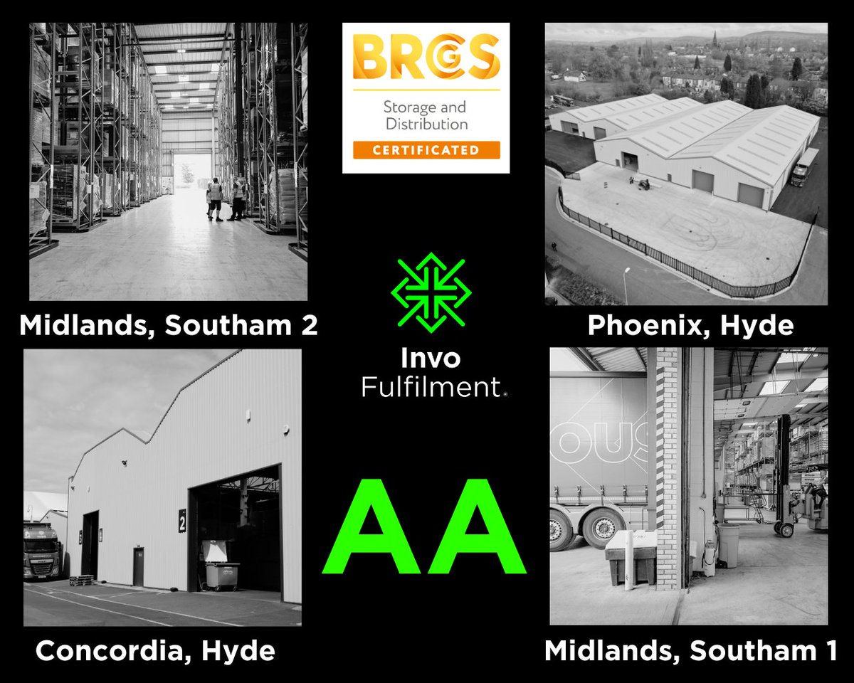 FulfilmentInvo's tweet image. All of our depots have just been graded AA BRC Global Standards for the second year running, so you can store your goods with us with confidence.

invo-fulfilment.co.uk/contact-us/ 

#wearebrc #warehouse #palletstorage #midlands #Manchester #BRCGS