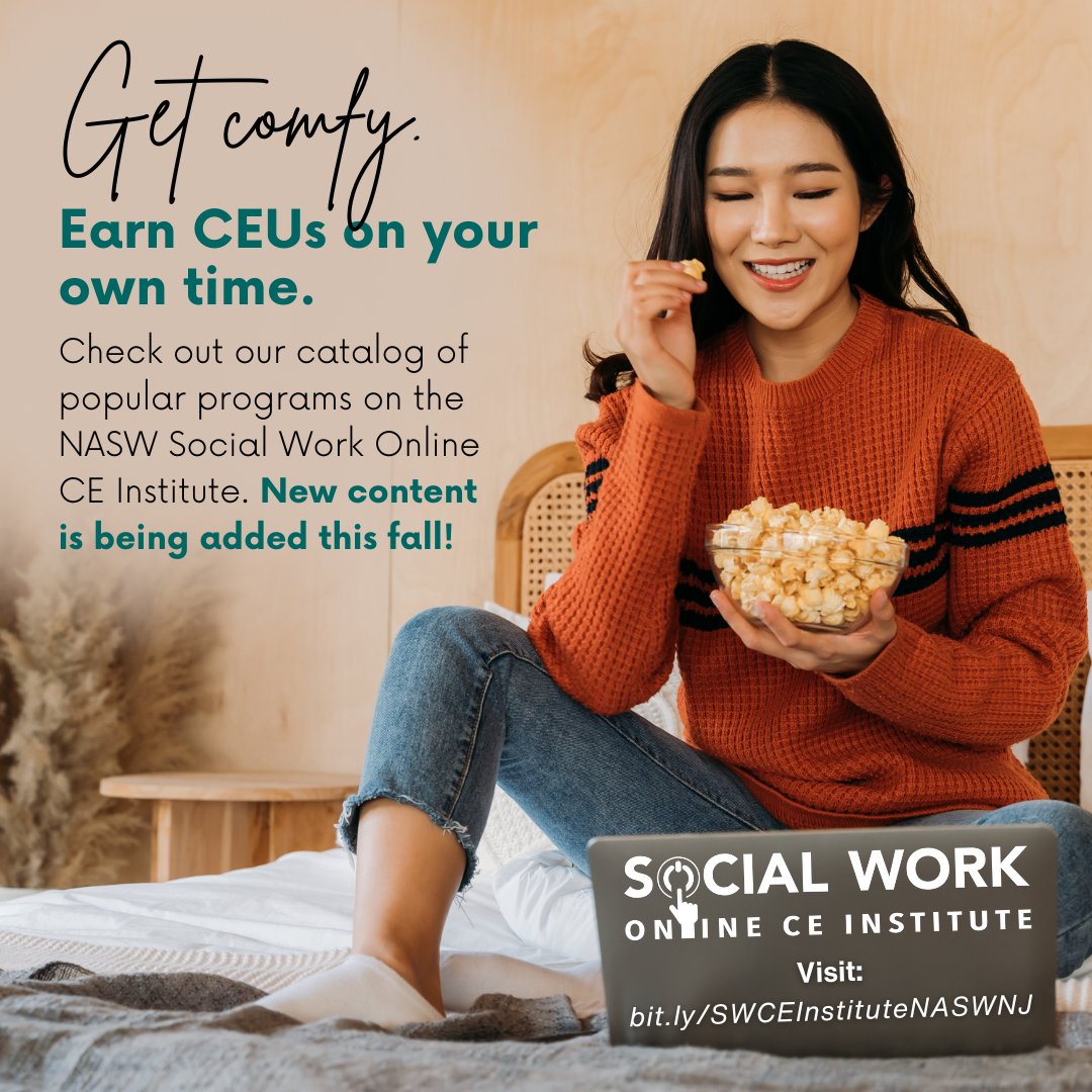 Want to earn CEU's on your own time? NASW-NJ is pleased to offer pre-recorded online CE courses for purchase. All self-study webinars may be counted as independent learning CEUs for social work licensure in New Jersey. Check it out: naswinstitute.inreachce.com/?TabName=newje…