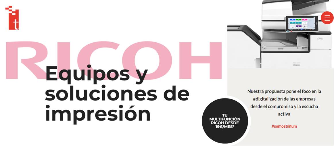 ¡¡No dejes que tu empresa se quede atrás, ahora nuestras impresoras inteligentes RICOH a 19€/mes!!! 👩‍💼👨‍💼TE ASESORAMOS ow.ly/hex950OGvHS

#ricoh #somostrinum #impresora #fotocopiadora #impresorainteligente #impresoradigital #equipodeimpresion #multifuncion #scaner