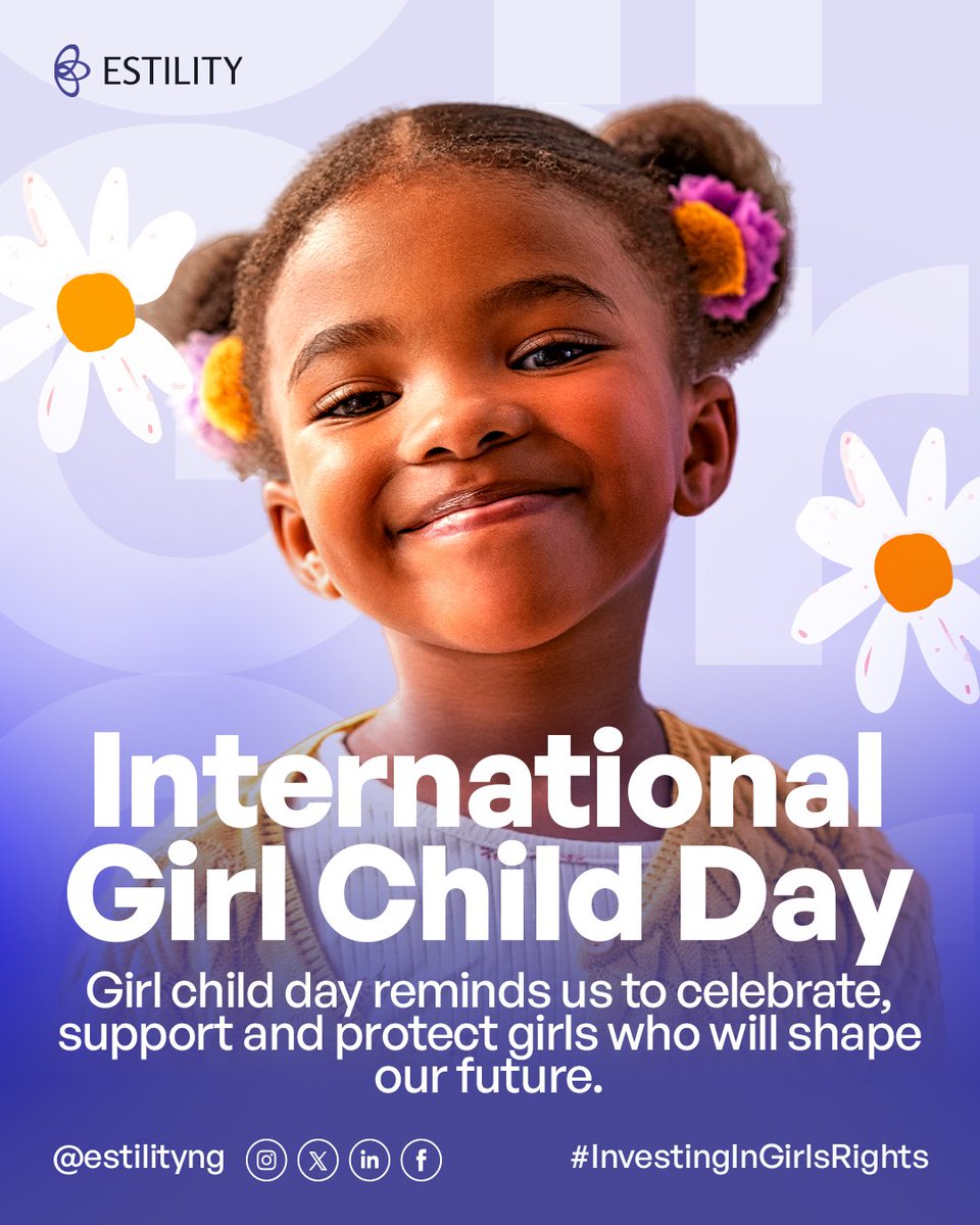 estilityng's tweet photo. Happy Internation Girl Child day
https://t.co/vDdVwdMlw7
#estilityng #InvestInGirls #GirlPower #Davido #innovation #estility https://t.co/qq115Kd2UY