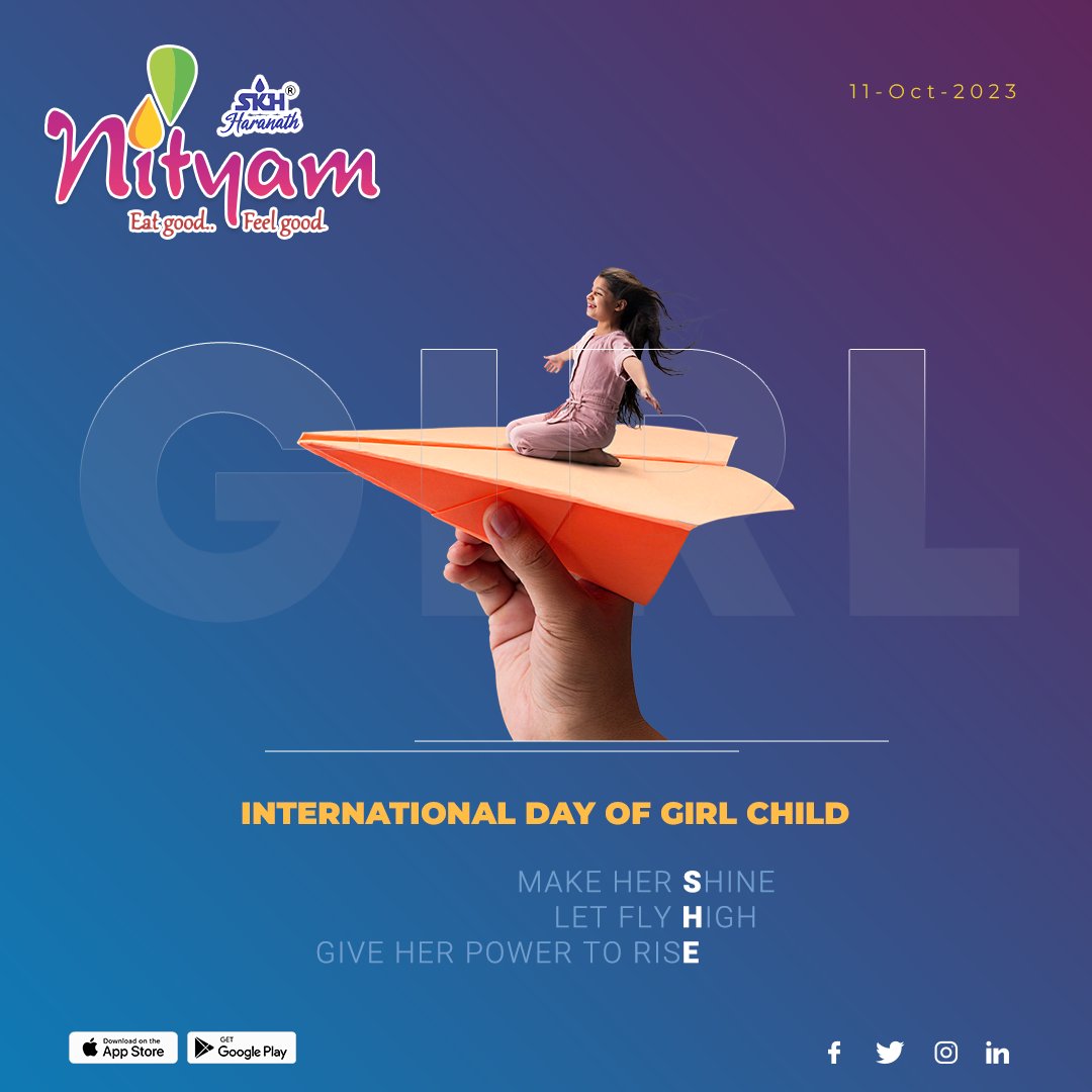 NityamOils's tweet photo. Every girl deserves a future filled with opportunity and equality. #HappyInternationalDayoftheGirlChild! 

#NityamOils #EatGoodFeelGood #HappyInternationalDayoftheGirlChild #InternationalDayoftheGirlChild #InternationalGirlChildDay #GirlChildDay #GirlsEmpowerment #GirlPower #Girl https://t.co/sQwNTo9Lyu