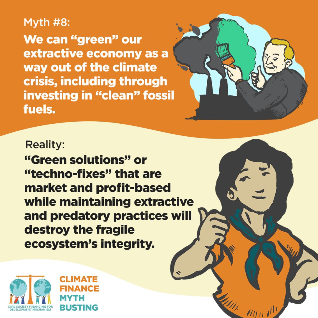 🌿 #ClimateFinanceMyth #8:** Wij kunnen onze extractieve economie ‘groen’ maken. **Feit:** Niet met marktgerichte oplossingen. De beschadiging van onze natuur moet stoppen! 🌱 #SystemChange #GreenEconomy #ClimateAction
ow.ly/Xupr50PSBgT