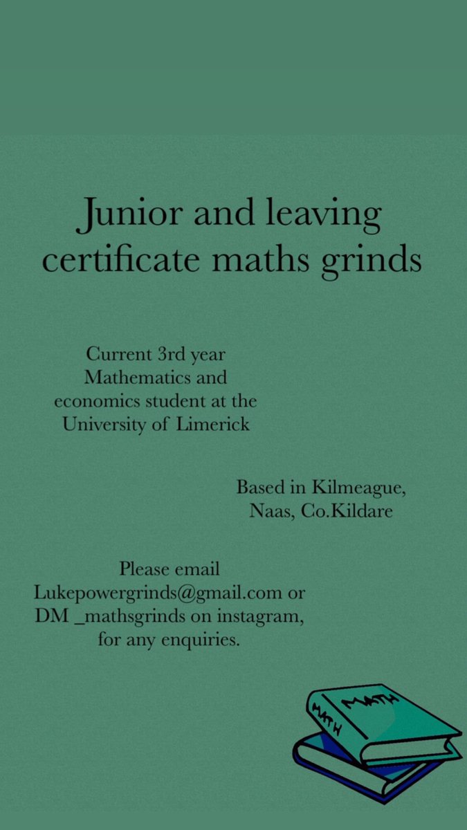 RachelScanlon13's tweet photo. Maths grinds available please contact via Instagram or email. #leavingcert #juniorcert #secondaryschool #maths #mathsgrinds #kildare https://t.co/ucN1VjLl6C