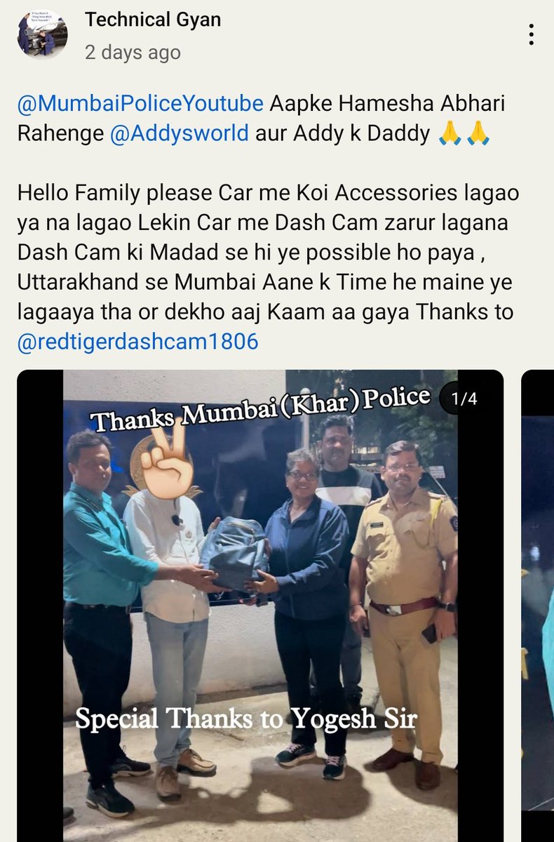 TechnicalGyan07's tweet photo. Thank you @MumbaiPolice ❤️🙏 https://t.co/fzYRRiZbWX