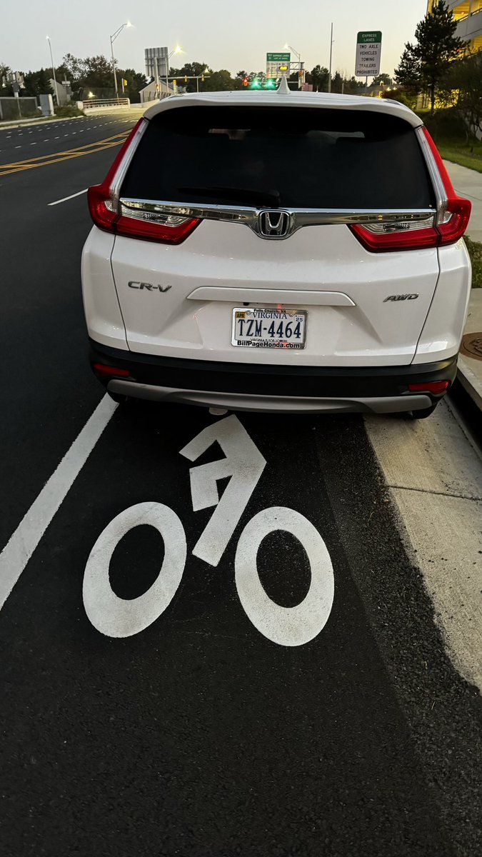 FutureFaithLove's tweet photo. Thank you, @fairfaxcounty, the bike lanes are clearly marked now along Vaden Drive. However, @FairfaxCountyPD and @wmata people still park illegally on the bike lane to evade paying for parking @BikeFairfax https://t.co/jZwmqJqxeX
