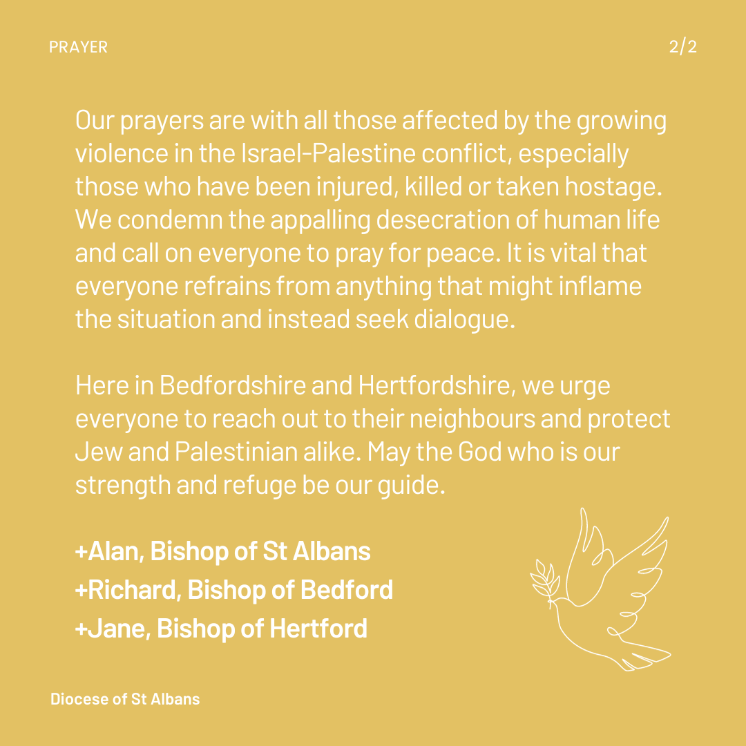 Our prayers are with all those affected by the growing violence in the Israel-Palestine conflict, especially those who have been injured, killed or taken hostage. We condemn the appalling desecration of human life and call on everyone to pray for peace.
#IsraelPalestineConflict