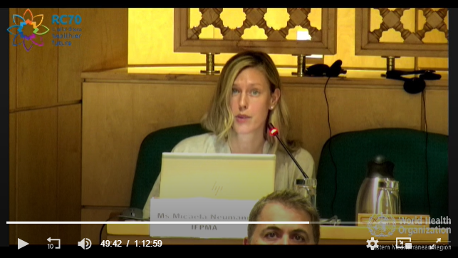 MicaelaNeumann_'s tweet photo. The innovative pharma industry is committed to working with others to find solutions so that #NCDs diagnostics, treatment & care are available in emergencies and as part of #UHC.
Privileged to have read this statement for @IFPMA at @WHOEMRO #RC70.
https://t.co/MLYXa1aRXP https://t.co/2cqVb2PFF3