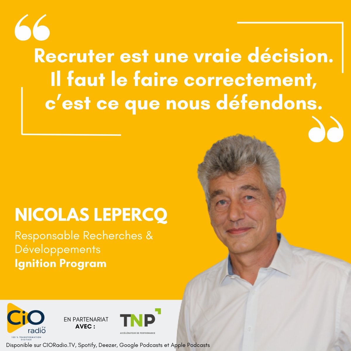[INTERVIEW] 🎙️
🎧 Ecoutez sur : btobradio.tv/radios/cio-rad…

Billie Billie interviewe Nicolas Lepercq, Responsable R&amp;D chez Ignition Program, sur <a href="/cioradio_tv/">CIO Radio.Tv</a>.

🤝En partenariat avec @TNPConsultants.

Retrouvez tous nos #podcasts sur btobradio.tv.